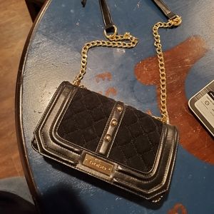 Bebe black purse with gold accents